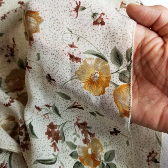 Floral Ladies Scarf 66 inches Length, 10.5 inches Wide, Fall, Autumn Colors - Picture 3 of 3